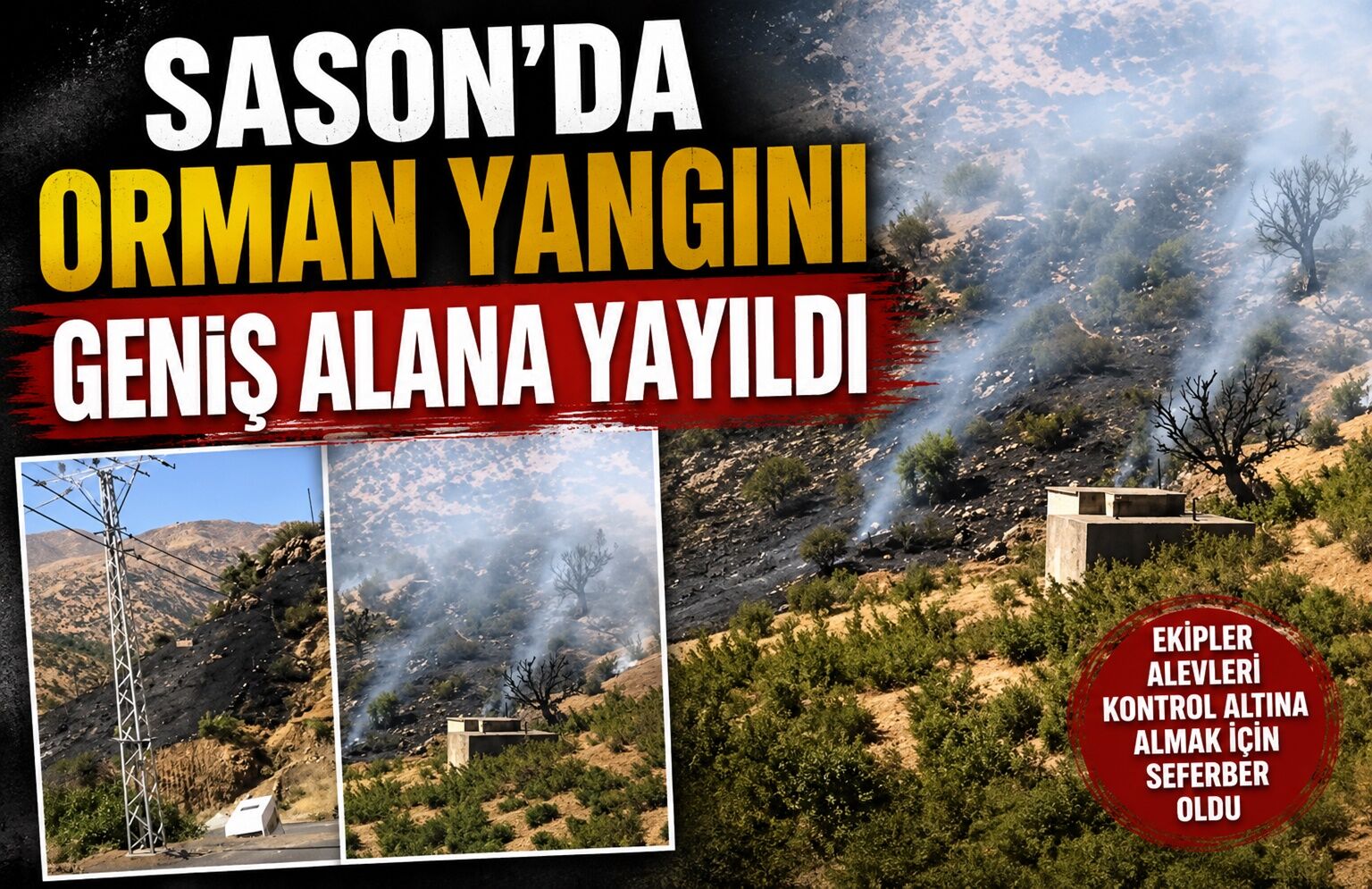 Sason’da Orman Yangını Geniş Alana Yayıldı