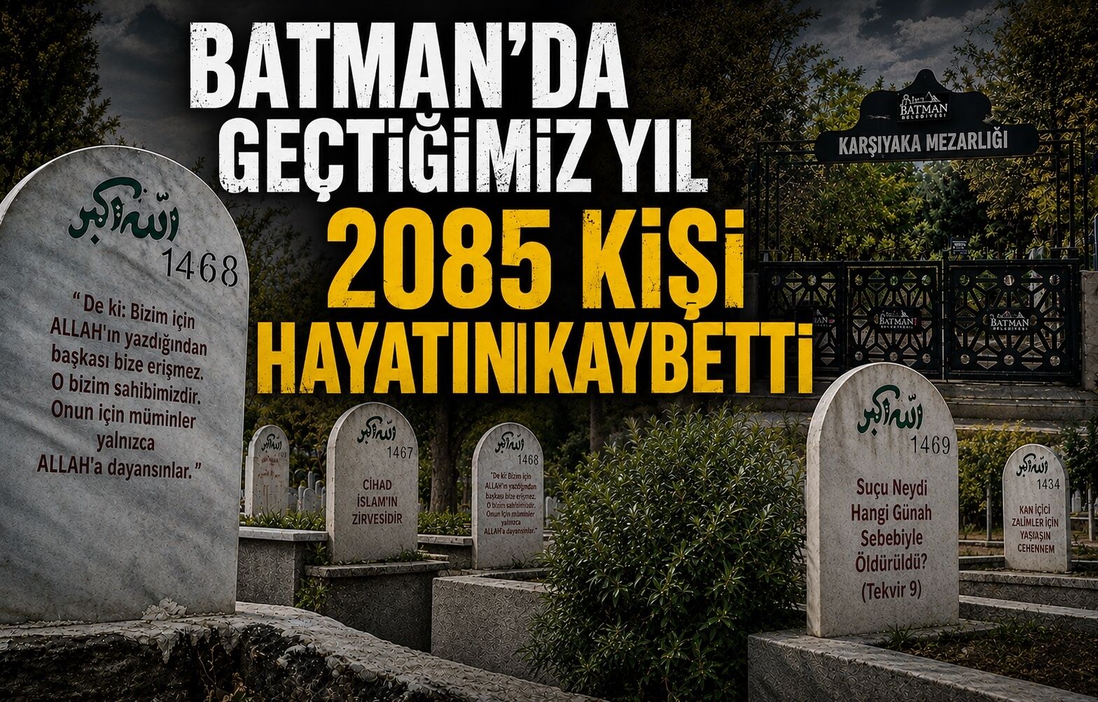 Batman’da Geçtiğimiz Yıl 2085 Kişi Hayatını Kaybetti