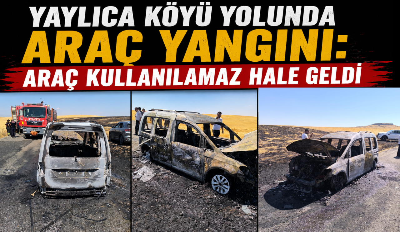 Yaylıca Köyü Yolunda Araç Yangını: Araç Kullanılamaz Hale Geldi