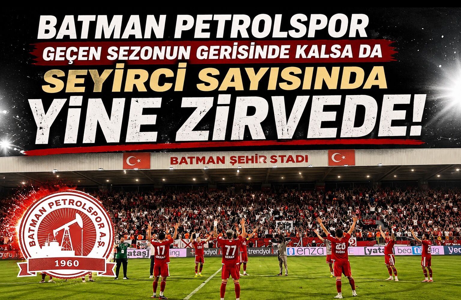 Batman Petrolspor Geçen Sezonun Gerisinde Kalsa da Seyirci Sayısında Yine Zirvede!
