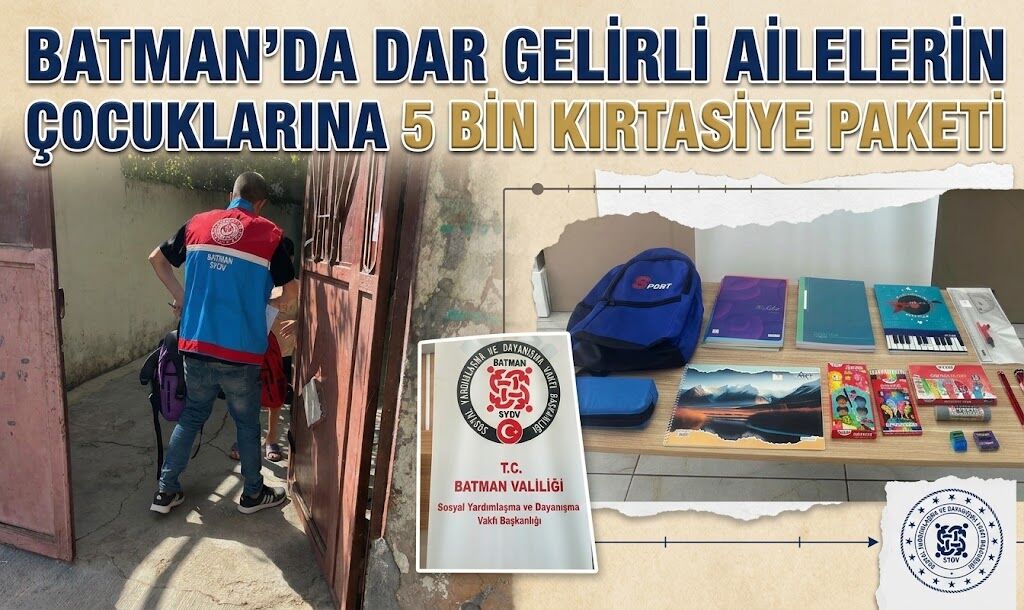Batman’da Dar Gelirli Ailelerin Çocuklarına 5 Bin Kırtasiye Paketi