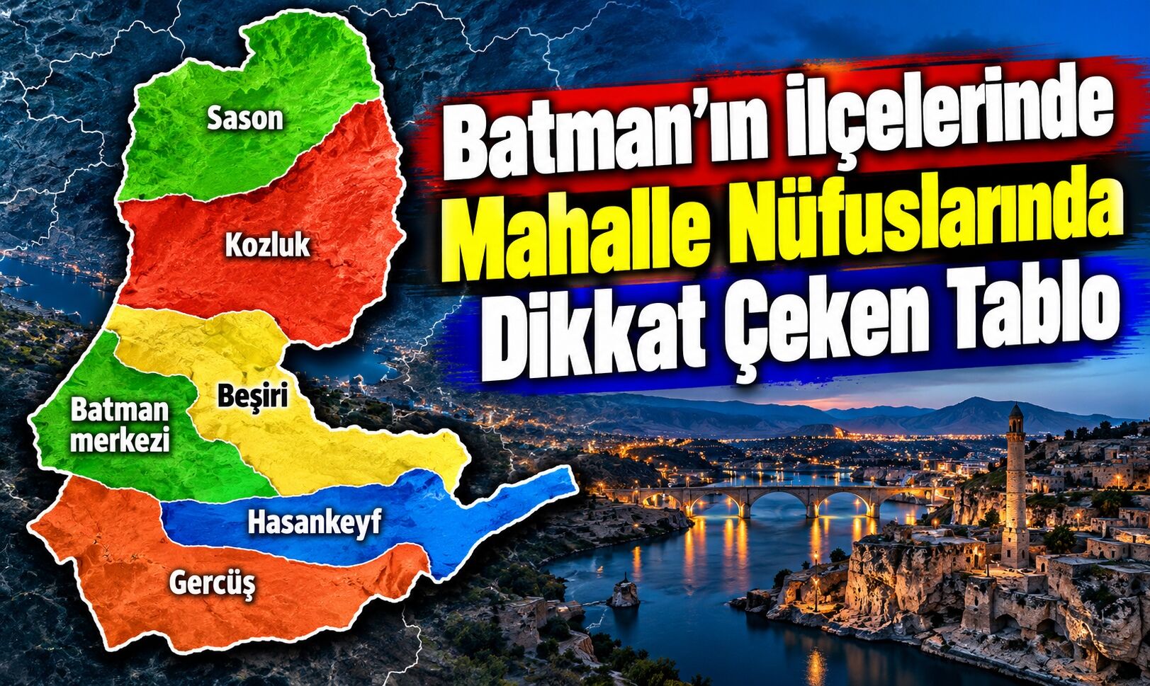 Batman’ın İlçelerinde Mahalle Nüfuslarında Dikkat Çeken Tablo