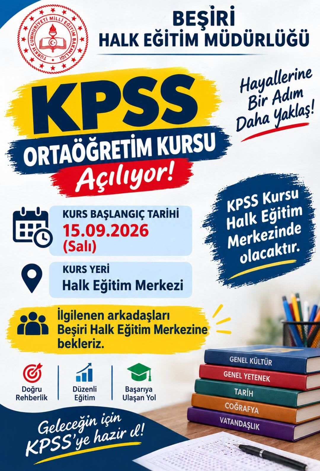 Beşi̇ri̇ Halk Eği̇ti̇mi̇ Müdürlüğü’nden Kpss Ortaöğreti̇m Kursu (1)