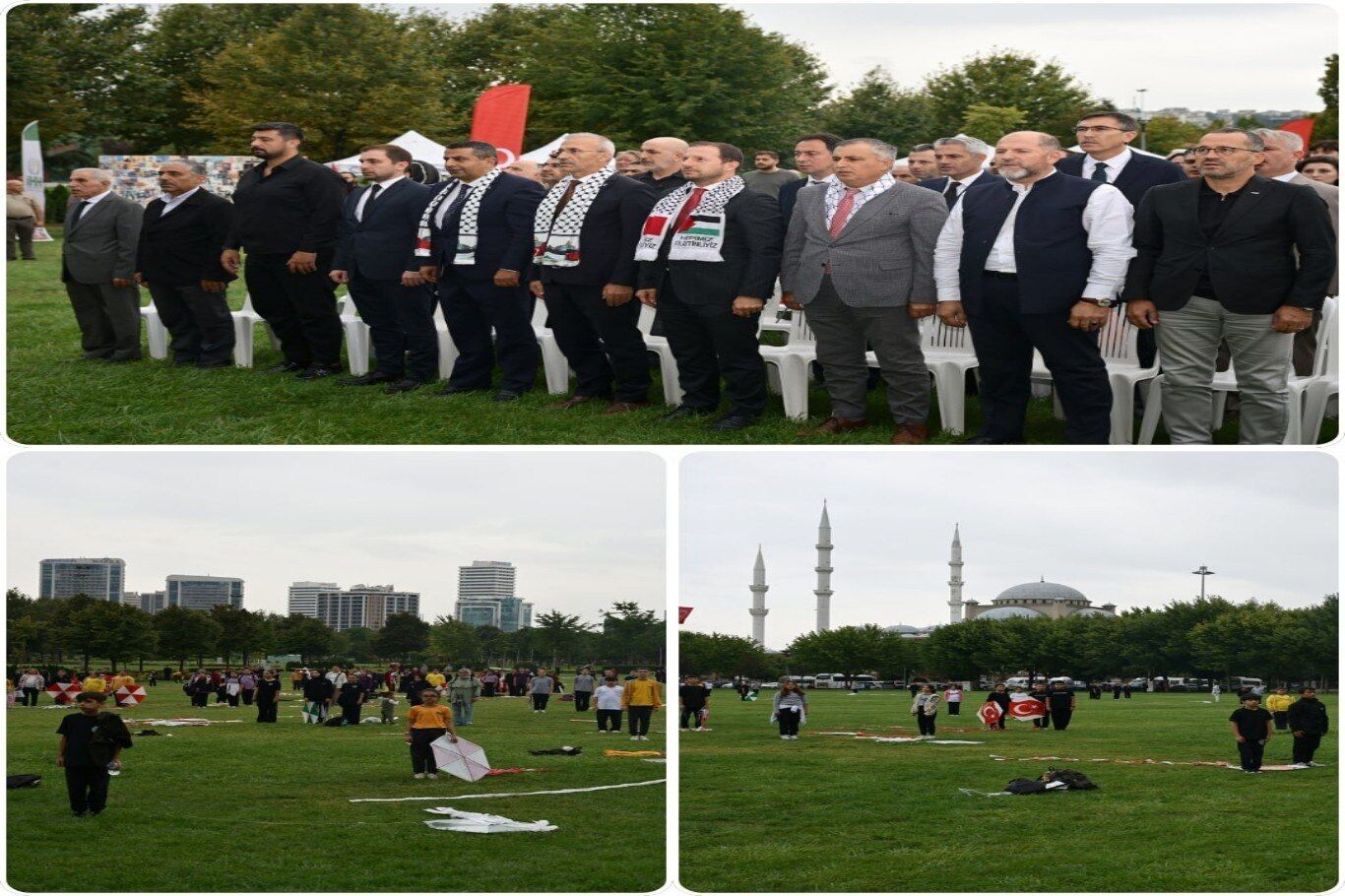 Bursa'da gökyüzü Gazze için uçurtmalarla renklendi