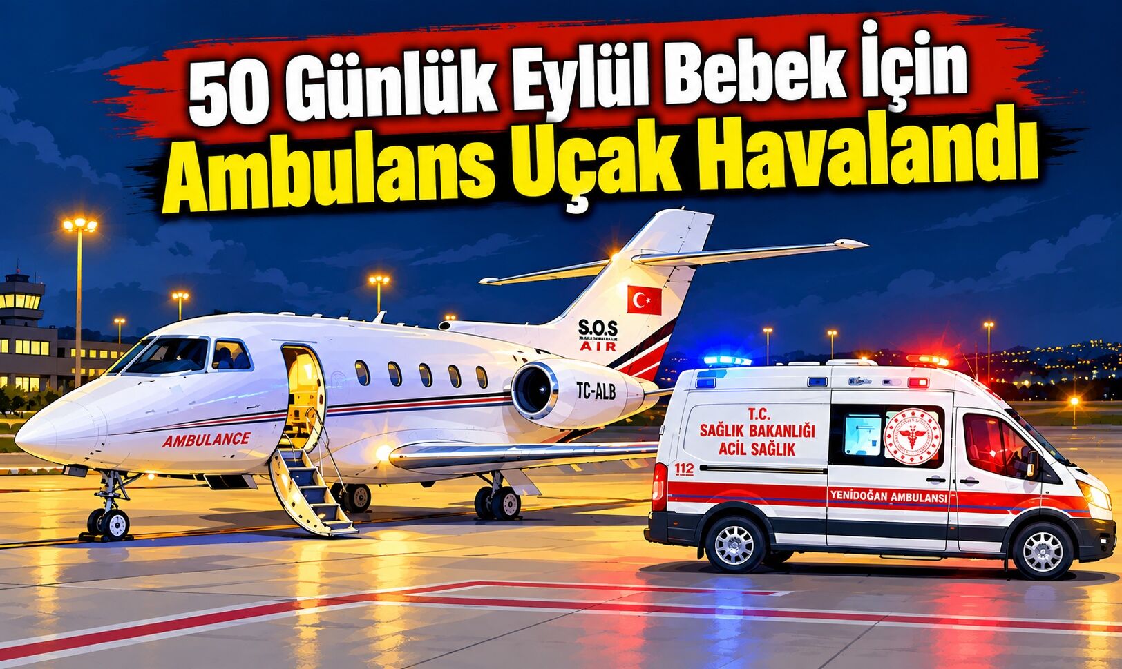 50 Günlük Eylül Bebek İçin Ambulans Uçak Havalandı
