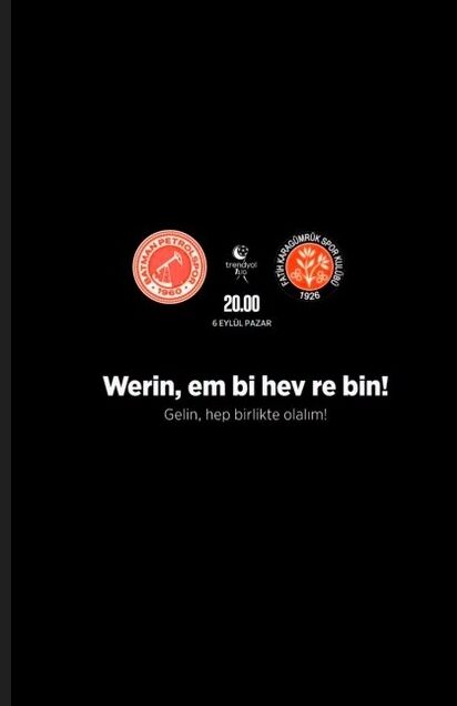 Batman Petrolspor’dan maç öncesi anlamlı çağrı: “Werin, em bi hev re bin!”