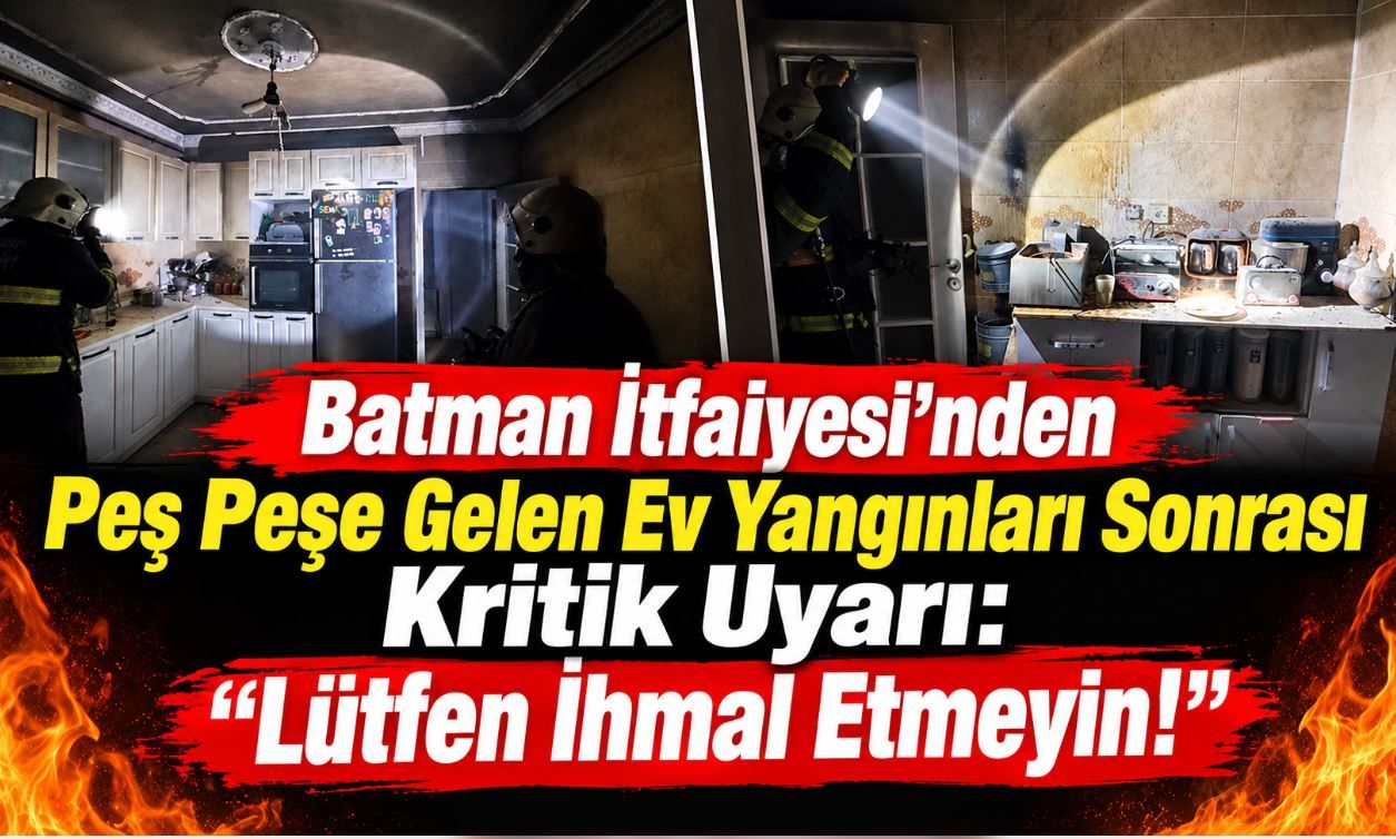 Batman İtfaiyesi'nden Peş Peşe Gelen Ev Yangınları Sonrası Kritik Uyarı: "Lütfen İhmal Etmeyin!"