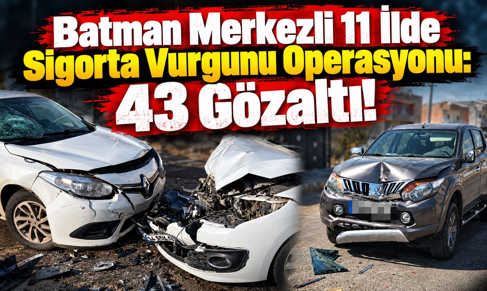Batman Merkezli 11 İlde Sigorta Vurgunu Operasyonu: 43 Gözaltı!