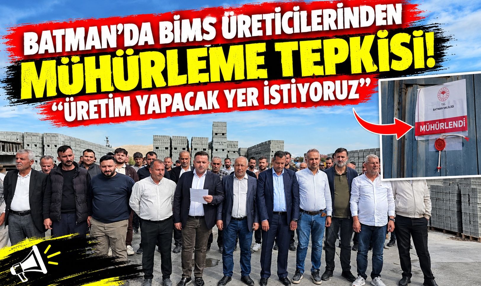 Batman’da Bims Üreticilerinden Mühürleme Tepkisi: “Üretim Yapacak Yer İstiyoruz”