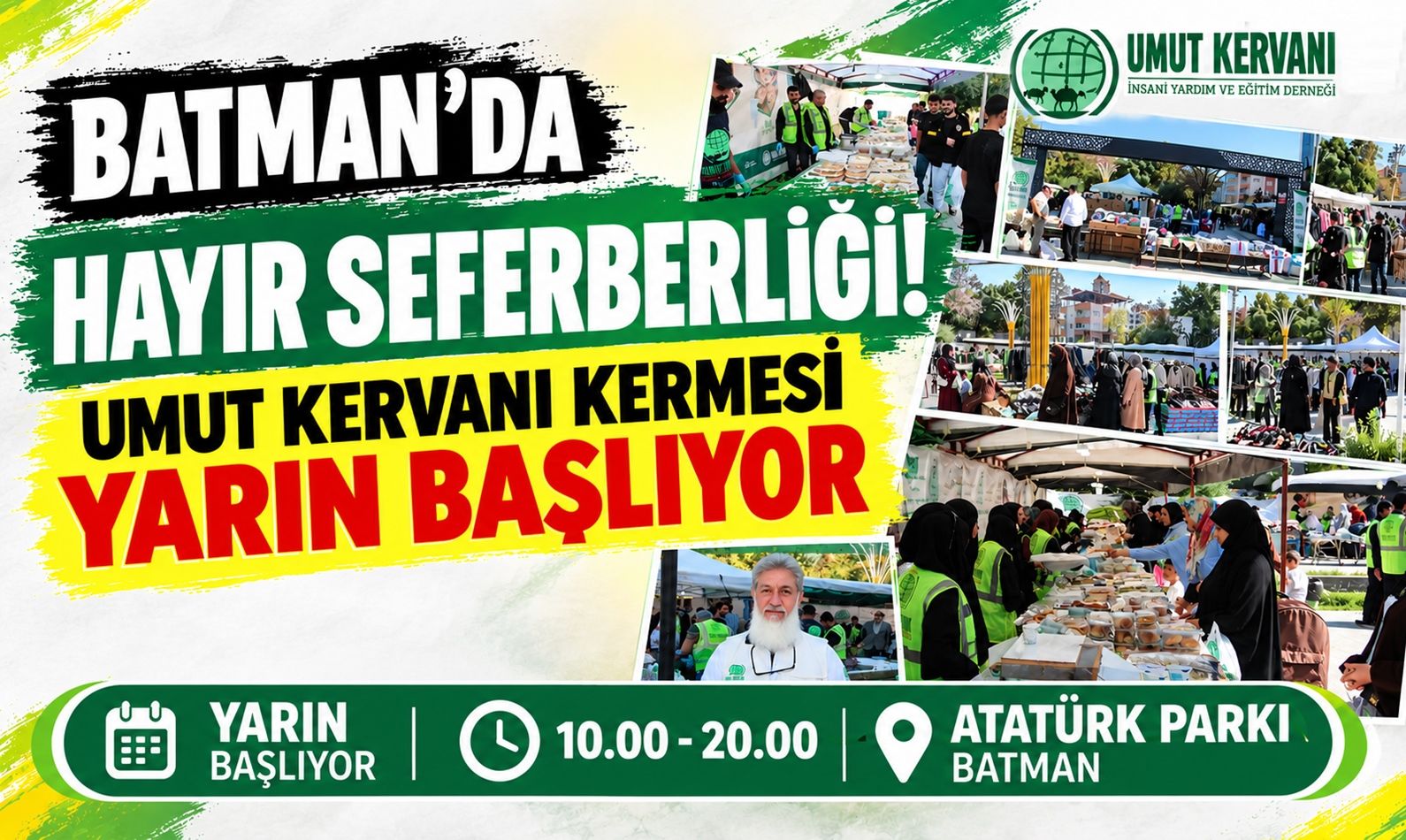 Batman’da Hayır Seferberliği! Umut Kervanı Kermesi Yarın Başlıyor