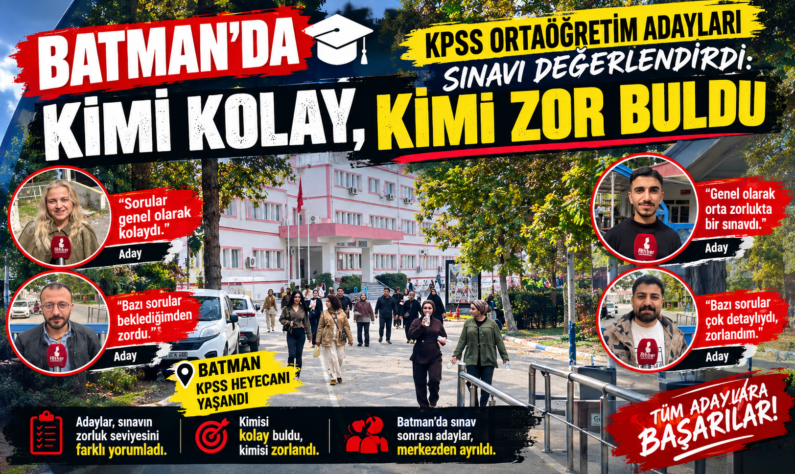 Batman’da KPSS Ortaöğretim Adayları Sınavı Değerlendirdi: Kimi Kolay, Kimi Zor Buldu