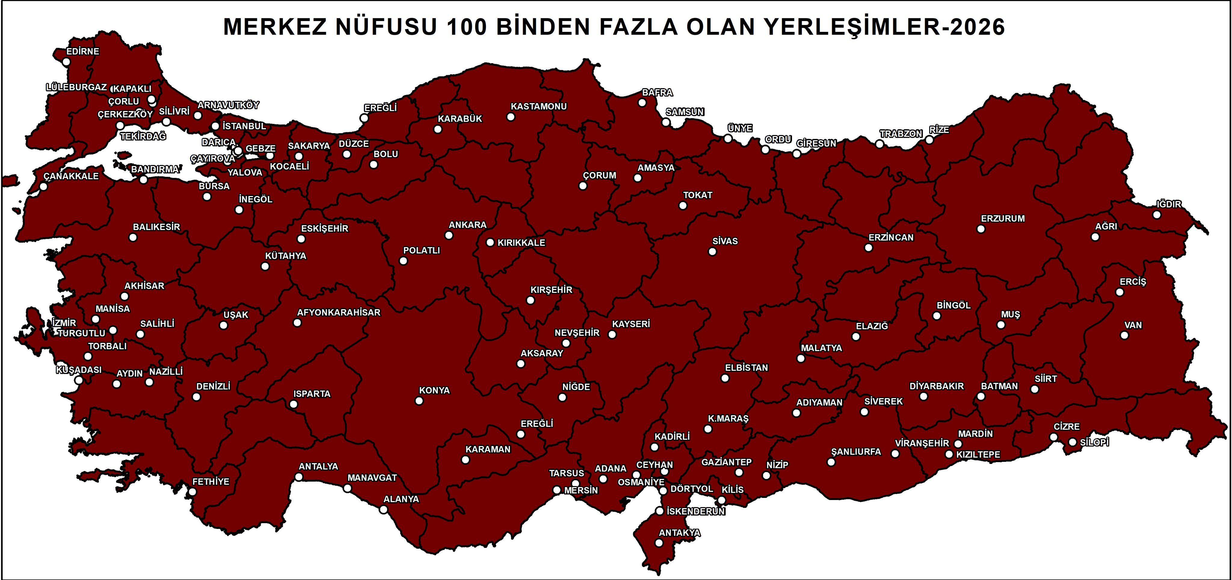 Türkiye'de Nüfusu 100 Bini Aşan Şehirler Sıralamasında Batman Şaşırttı