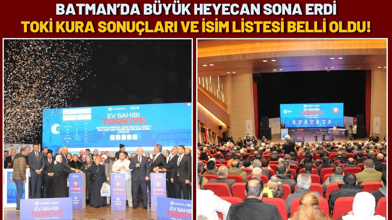 Batman’da Büyük Heyecan Sona Erdi: TOKİ Kura Sonuçları ve İsim Listesi Belli Oldu!