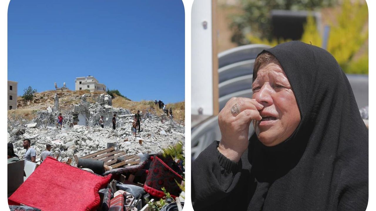 İşgalciler Filistinlilere ait 8 evi yerle bir etti, onlarcas