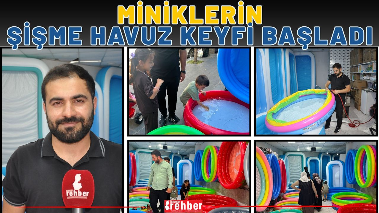Miniklerin Şişme Havuz Keyfi Başladı