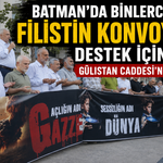 Batman’da Binlerce Kişi Filistin Konvoyuna Destek İçin Gülistan Caddesi’nde Buluştu