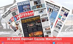 Batman Gazete Manşetleri 30 Aralık