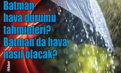 Batman hava durumu tahminleri? Batman’da hava nasıl olacak?