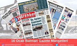 Batman Gazete Manşetleri 16 Ocak 2025