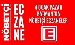 Batman nöbetçi eczaneler, 4 Ocak Cuma nöbetçi eczane