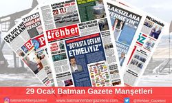 Batman Gazete Manşetleri 29 Ocak Çarşamba