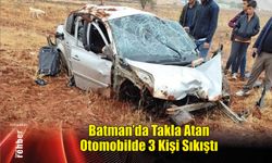 Batman'da Takla Atan Otomobilde 3 Kişi Sıkıştı