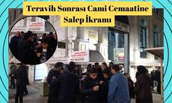 Teravih Sonrası Cami Cemaatine Salep İkramı