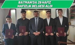 Batman’da 29 Hafız Hafızlık Belgesi Aldı