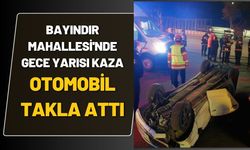 Bayındır Mahallesi'nde Gece Yarısı Kaza Otomobil Takla Attı