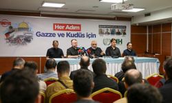 Gazze'de şehid edilen 5 İHH gönüllüsü için basın açıklaması