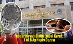 Rögar Hırsızlığında Emsal Karar Çıktı : 1 yıl 8 ay hapis cezası