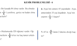 3. sınıf kesir problemleri ve çözümleri