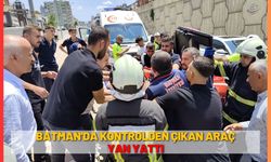 Batman'da Kontrolden Çıkan Araç Yan Yattı