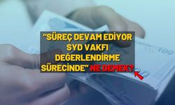 Süreç devam ediyor SYD vakfı değerlendirme sürecinde ne demek?