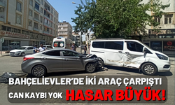 Bahçelievler’de iki araç çarpıştı! Can kaybı yok, hasar büyük!