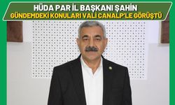 HÜDA PAR İl Başkanı Şahin, Gündemdeki Konuları Vali Canalp’le Görüştü