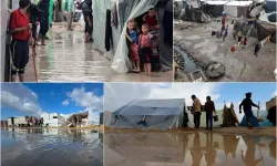 Piştî barana zêde konên li Şerîda Xezzeyê di bin avê de man