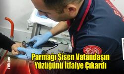 Parmağı Şişen Vatandaşın Yüzüğünü İtfaiye Çıkardı