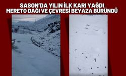 Sason’da Yılın İlk Karı Yağdı Mereto Dağı ve Çevresi Beyaza Büründü