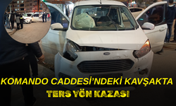 Komando Caddesi’ndeki Kavşakta Ters Yön Kazası