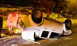 Batman'da buzlanan yolda pikap takla attı: 1 yaralı