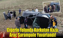 Ciğerlo Yolunda Korkutan Kaza: Araç Şarampole Yuvarlandı!