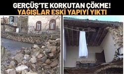 Gercüş’te Korkutan Çökme! Yağışlar Eski Yapıyı Yıktı