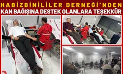 Habizbinililer Derneği’nden Kan Bağışına Destek Olanlara Teşekkür