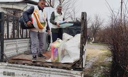 Hazro'da evi yanan aileye Umut Kervanı'ndan destek