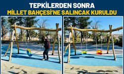 Tepkilerden Sonra Millet Bahçesi’ne Salıncak Kuruldu