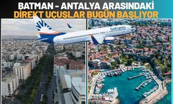 Batman ve Antalya Arasındaki Direkt Uçuşlar Bugün Başlıyor