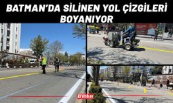 Batman’da Silinen Yol Çizgileri Boyanıyor