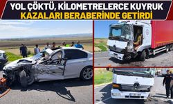 Yol Çöktü, Kilometrelerce Kuyruk Kazaları Beraberinde Getirdi