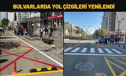 Bulvarlarda Yol Çizgileri Yenilendi